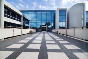 Commercial building using facilities maintenance software