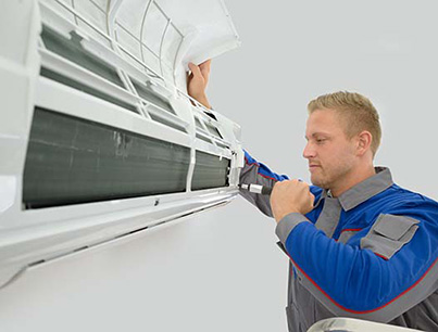 Image of an HVAC contractor. Data-basics provides premier field service software and HVAC management software for HVAC professionals. 